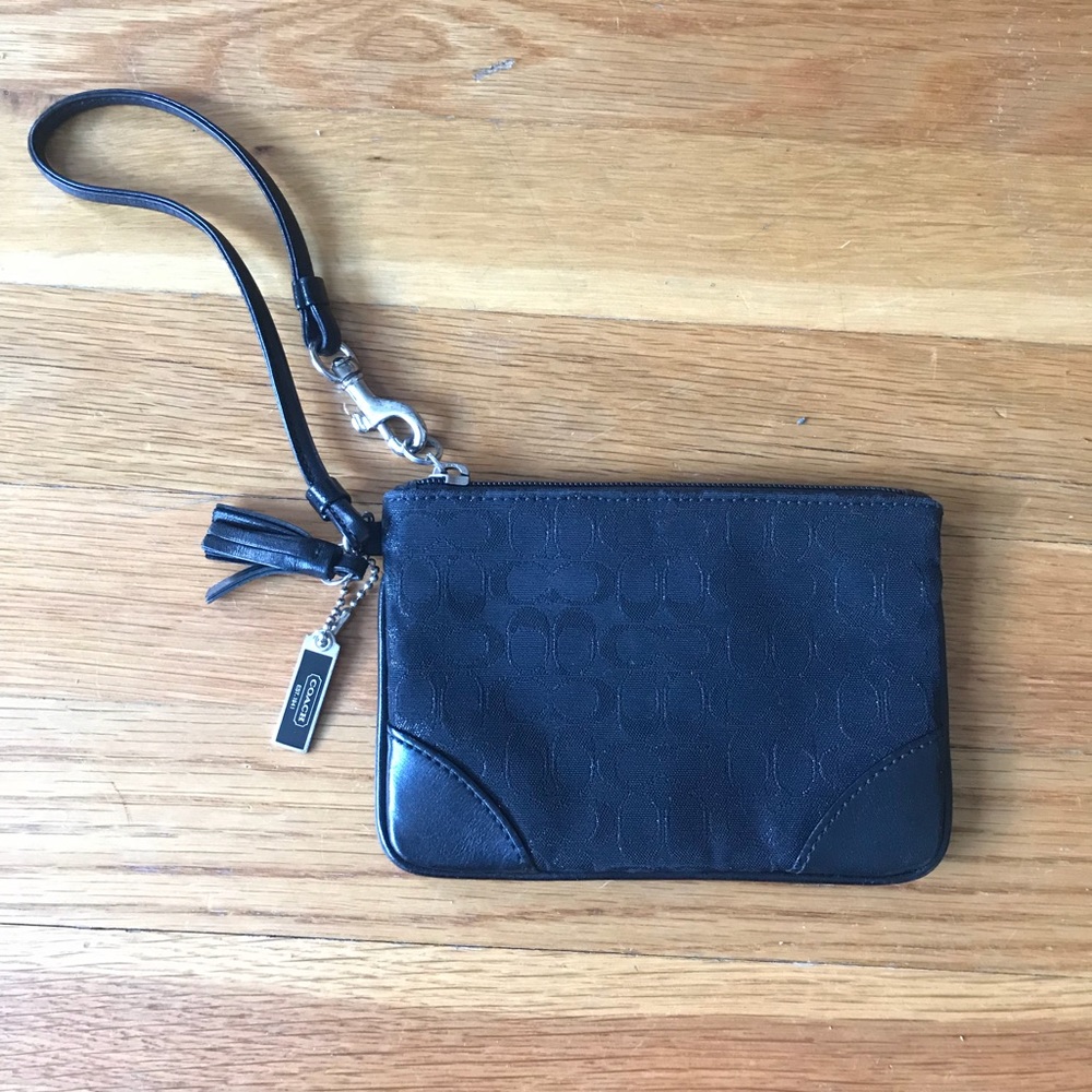 Coach black wristlet
